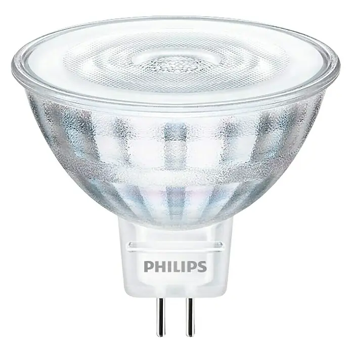 Philips Bombilla LED foco regulable - 5 W, GU5,3, Color de luz: Blanco cálido, Intensidad regulable, Redonda
