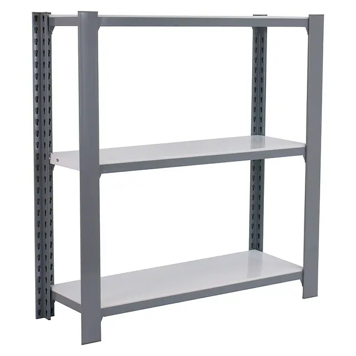 Simonrack Simonoffice Estantería para archivadores Offliclick Metal Inicial - L x An x Al: 30 x 90 x 100 cm, Capacidad de carga: 200 kg/balda, Número de baldas: 3 ud., Gris/Blanco