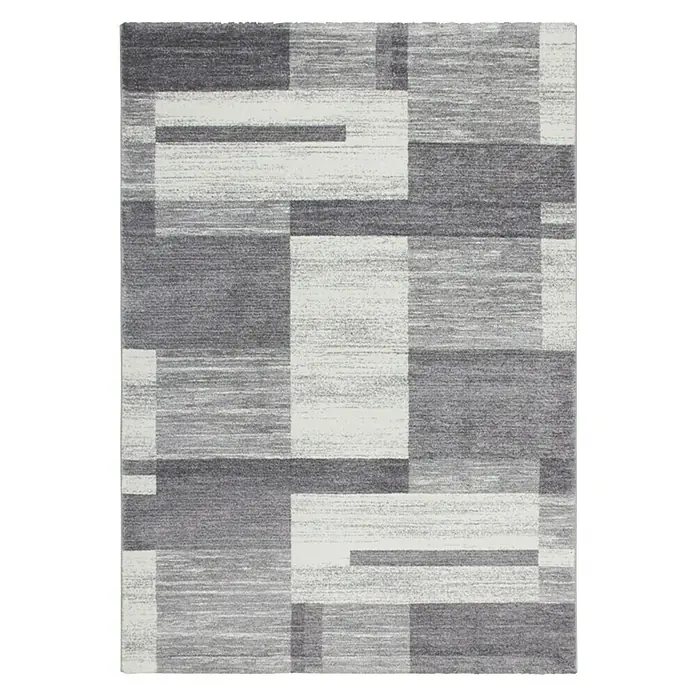 Kurzflorteppich 501 - Silber, 170 x 120 cm, 100 % Polypropylen (Flor) - Ansicht von oben