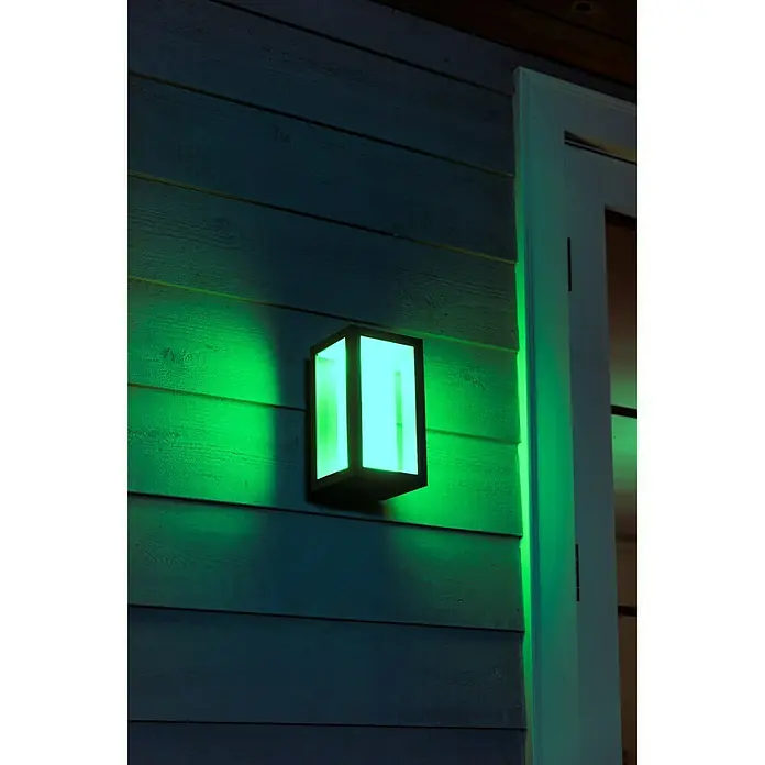 Philips Hue LED-Außenwandleuchte White & Color Ambiance Impress - 8 W, 14,1 x 12 x 24 cm, Schwarz, IP44