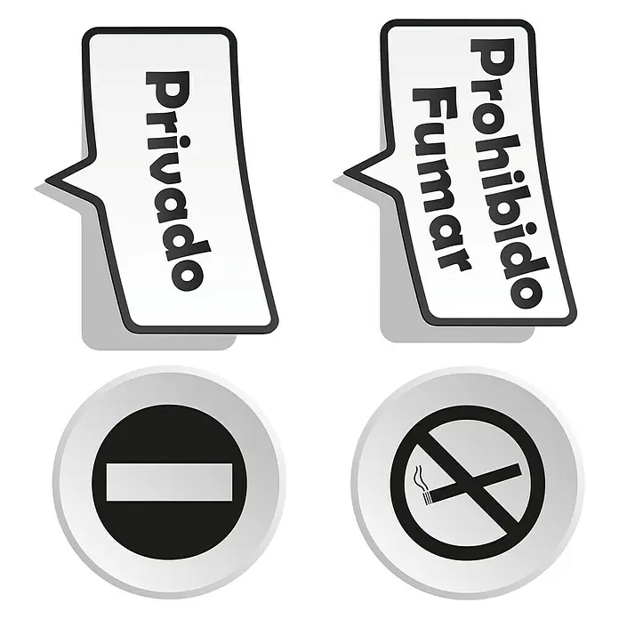 Adhesivos decorativos Privado Prohibido Fumar modern - Lámina adhesiva decorativa, 31 x 31 cm, Negro/Gris