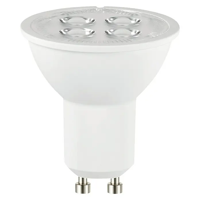 Garza Bombilla LED 4 en 1 - 5 W, GU10, Color de luz: Blanco neutro, Intensidad regulable, Semirredondo
