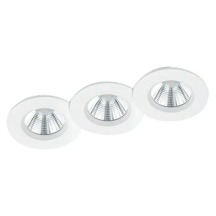 Trio Lighting Set de focos LED empotrables Zagros - 3 × 5,5 W, Color de luz: Blanco cálido, Diámetro: 8,5 cm, Blanco, 3 ud.