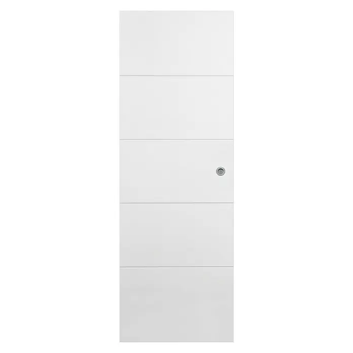 Solid Elements Puerta corredera de madera Mannheim - 62,5 x 203 cm, Blanco, Maciza, Con uñero