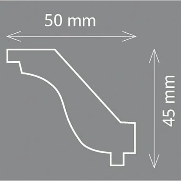 Zierprofil Modern HO - 200 x 5 x 4,5 cm, Extrudiertes Polystyrol (XPS) - Vorderansicht