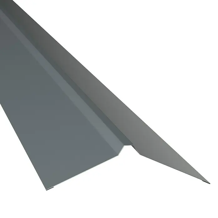 Probau Dachfirst Gerade PP12 - Grau, Länge: 100 cm, Stahl - Vorderansicht