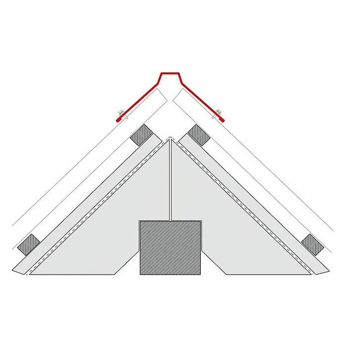 Probau Dachfirst Gerade PP12 - Grau, Länge: 100 cm, Stahl - Anwendungsbeispiel