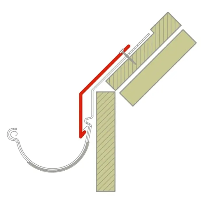 Probau Schürze für Dachrinne - Terrakotta, 100 x 10,8 cm, Stahl - Anwendungsbeispiel