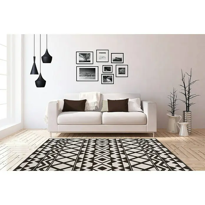 Kayoom Kurzflorteppich Esperanto - Braun/Taupe, 230 x 160 cm, 100 % Polypropylen - Stimmungsaufnahme