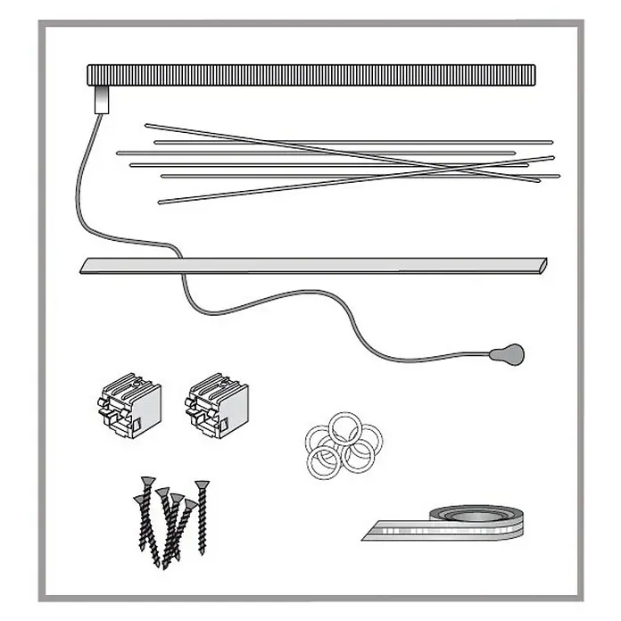 Kit de accesorios para estores - Ancho: 90 cm, Gris