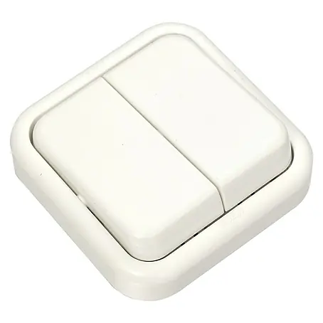 Fontini Kristal Interruptor de palanca doble Blanco Nieve