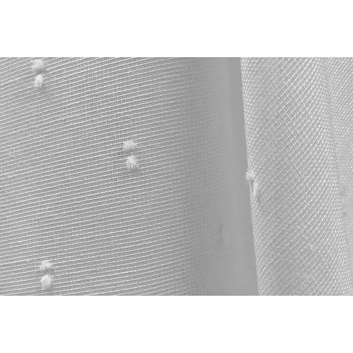 Visillo para ventana Plumeti - 140 x 270 cm, 91% poliéster y  9% lino, Blanco