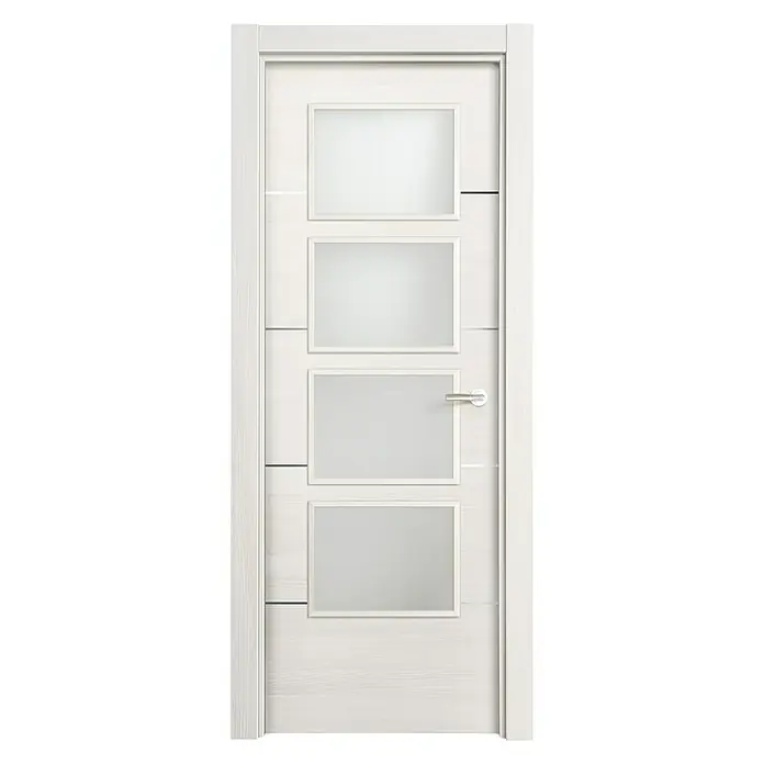 Puerta acristalada Fresno Eslovenia vidriera 400AL - 62,5 x 203 cm, Izquierda, Blanco, Macizo, Vidriera