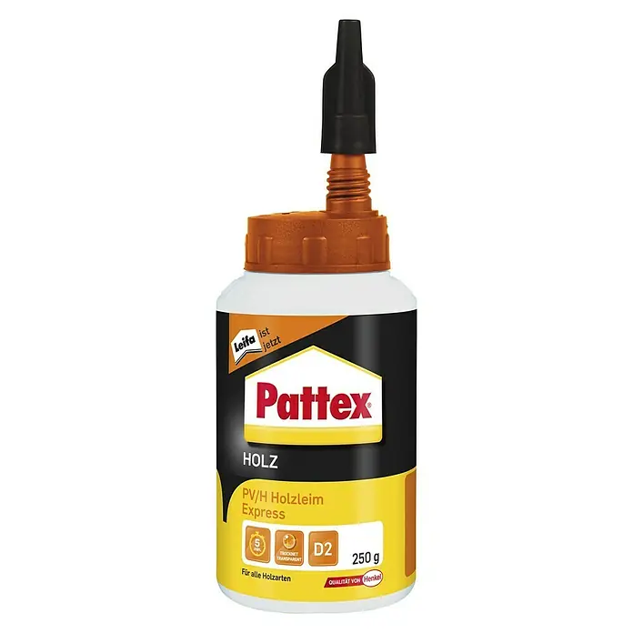 Pattex Holzleim Express - 0,25 kg, Lösemittelfrei, Transparent (getrocknet)