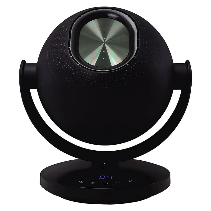 Proklima Stolni ventilator - Crne boje, 24 x 30,9 x 34 cm, LED zaslon - Pogled sprijeda