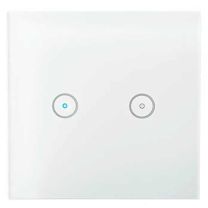 Nedis Smartlife Funk-Lichtschalter - 2-fach, Weiß, Max. Anschlussleistung: 300 W - Vorderansicht