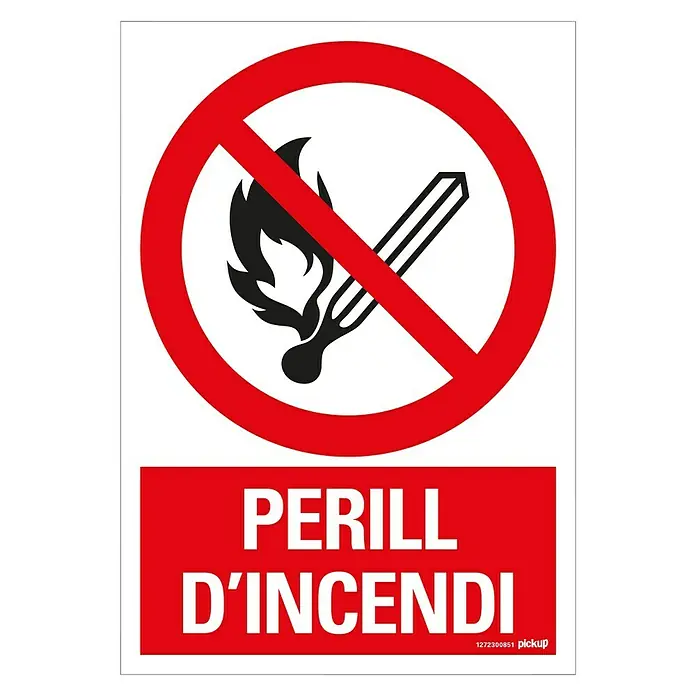 Pickup Señal de precaución catalán - Motivo: Peligro de incendio, L x An: 33 x 23 cm