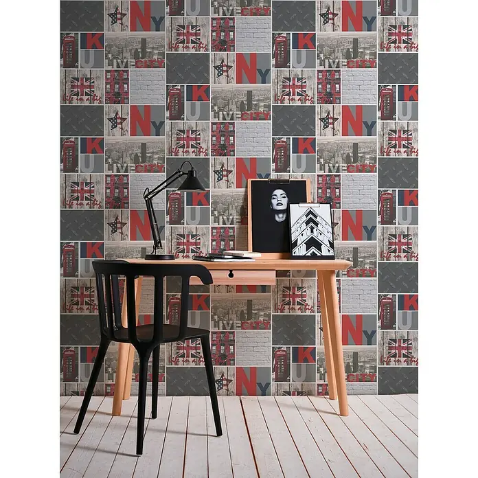 AS Creation Boys And Girls 6 Papiertapete New York - Rot/Grau, Motiv, 10,05 x 0,53 m - Stimmungsaufnahme