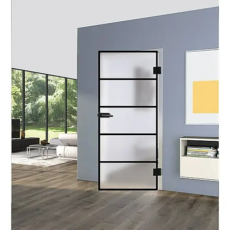 Diamond Doors Black Edition Glasdrehtür Lines