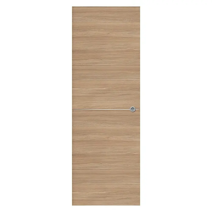 Puerta corredera de madera Roble Urban 100AL con uñero - 72,5 x 203 cm, Roble claro, Macizo
