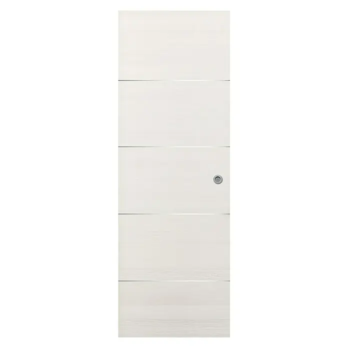 Puerta corredera de madera Fresno Eslovenia 400AL con uñero - 72,5 x 203 cm, Blanco, Macizo