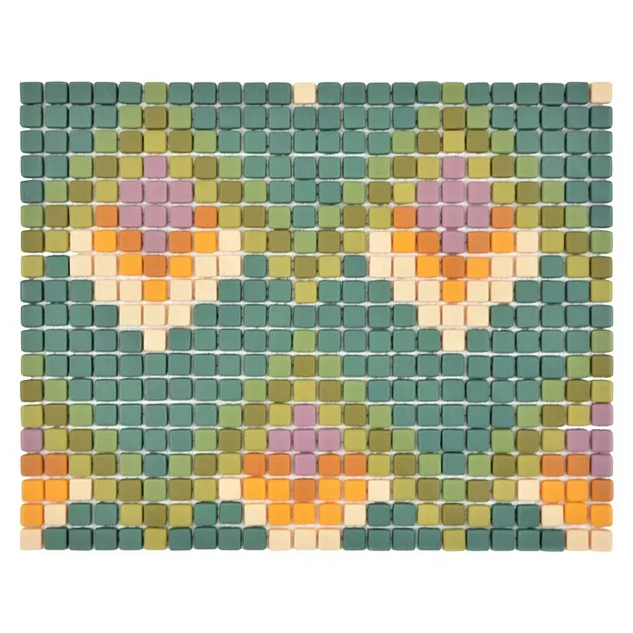 Mosaikfliese Quadrat Enamel CUBA MC6 - 31 x 24,6 cm, Mehrfarbig, Matt - Vorderansicht