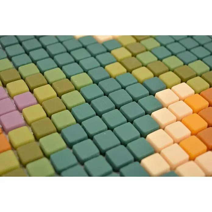 Mosaikfliese Quadrat Enamel CUBA MC6 - 31 x 24,6 cm, Mehrfarbig, Matt - Detailaufnahme