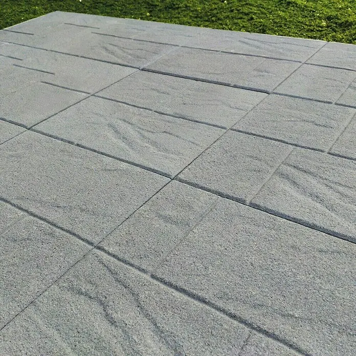 Terrassenplatte Vintage - Grau, 40 x 40 x 3,8 cm, Beton - Vorderansicht