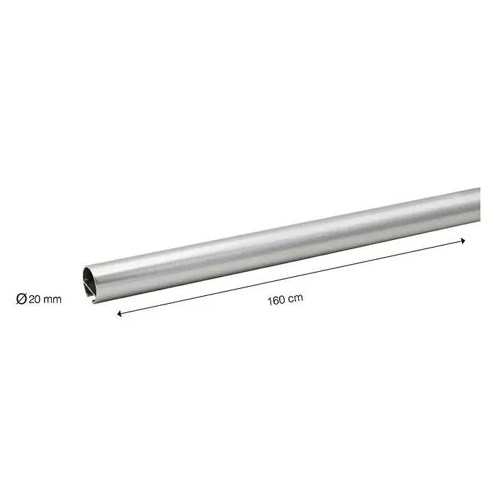 Expo Ambiente Halbprofil - Edelstahloptik, Anzahl Läufe: Einläufig, Länge: 160 cm - Vorderansicht