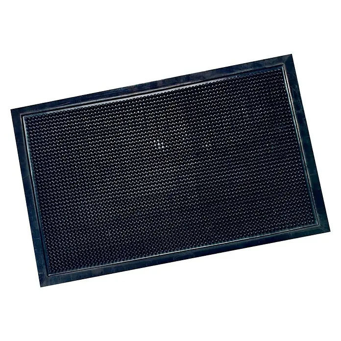 Felpudo antideslizante Cepillo - Negro, 54 x 34 cm, Goma natural