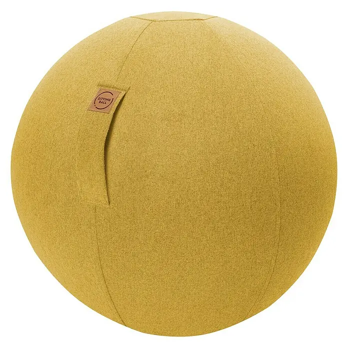 Sitting Ball Gymnastikball Felt - Senf, Durchmesser: 65 cm, Material Bezug: 100 % Polyester - Vorderansicht