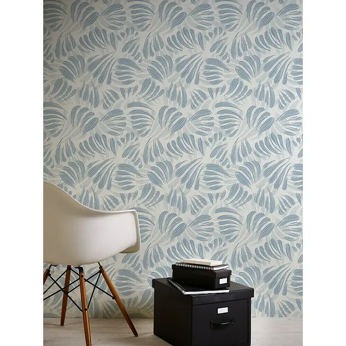 AS Creation Flavour Vliestapete Floralmuster - Blau/Creme, Floral, 10,05 x 0,53 m - Stimmungsaufnahme