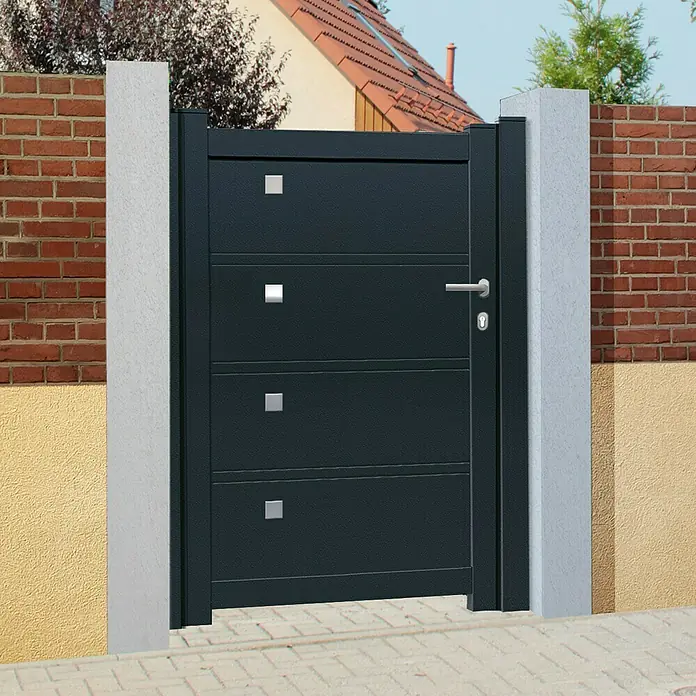 Soncost Gartentor BH15 - 1 x 1,8 m, Anthrazit, Aluminium - Stimmungsaufnahme