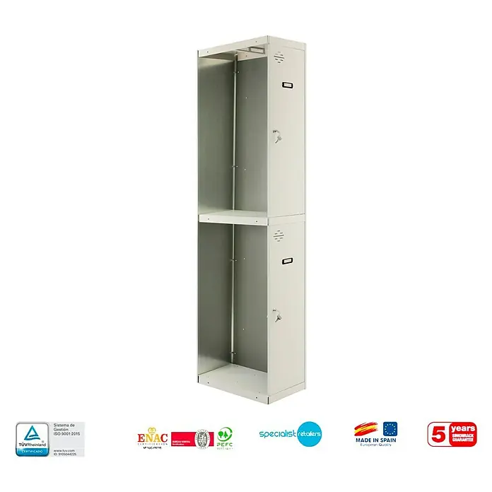 Simonrack Simonlocker Taquilla Tandem Adicional Desmontada - L x An x Al: 50 x 40 x 180 cm, Número de puertas: 2 ud., Gris