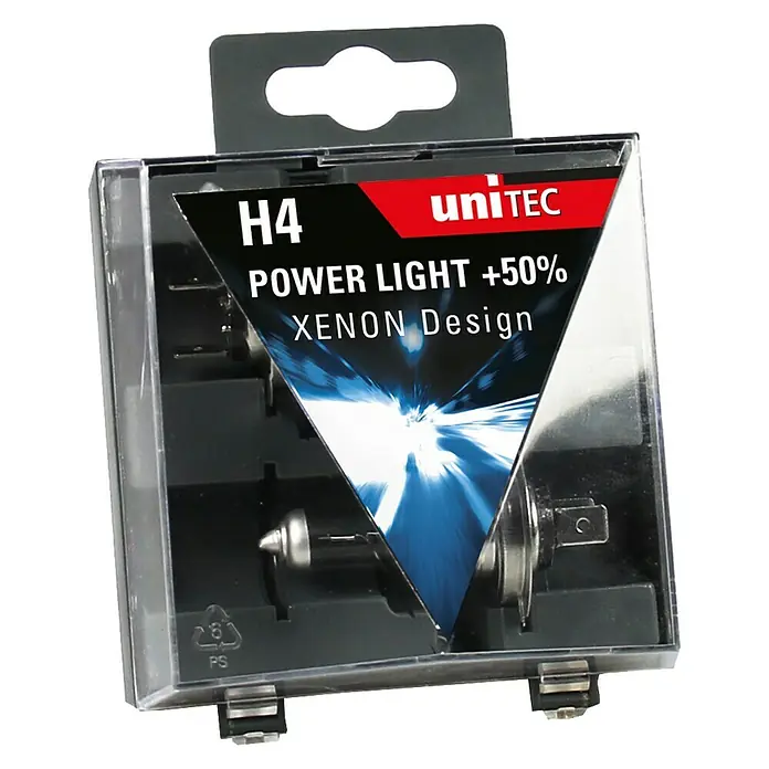 UniTEC Halogen-Scheinwerferlampe Power Light - ECE-Kategorie: H4, 1 Stk. - Vorderansicht
