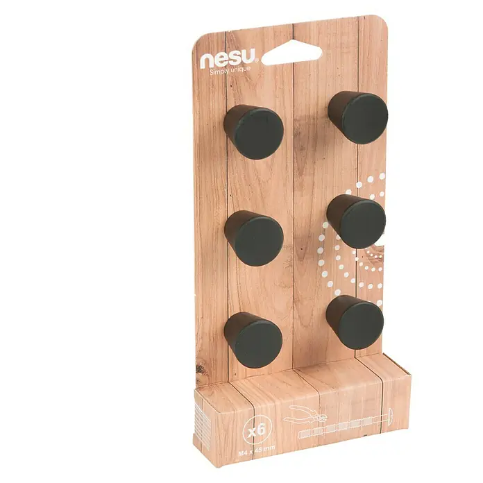 Nesu Set de pomos para muebles 34722 6 uds. - 6 pzs., Ø x Al: 25 x 25 mm, Acero