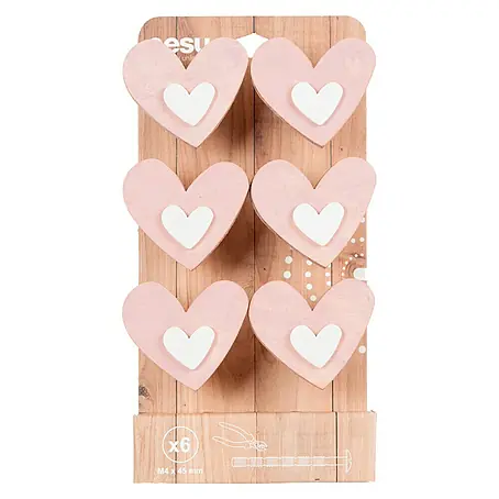 Nesu  Set de tiradores para muebles Corazón Shabby