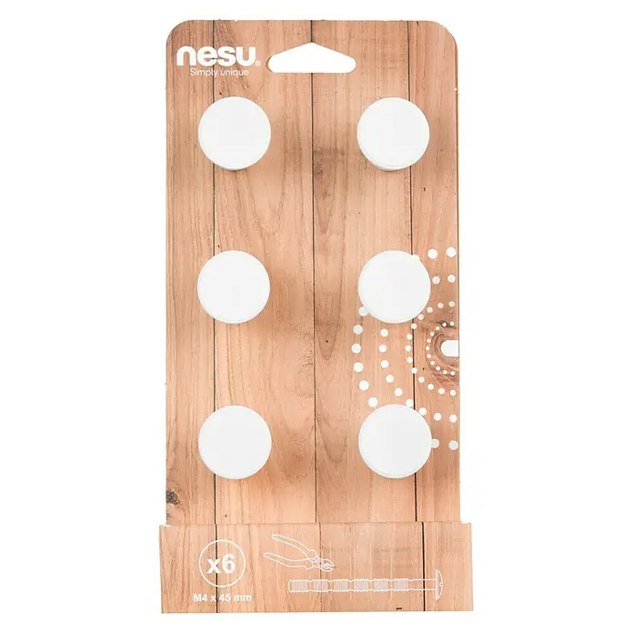 Nesu Set de pomos para muebles 34721 6 uds. - 6 pzs., Ø x Al: 25 x 25 mm, Acero
