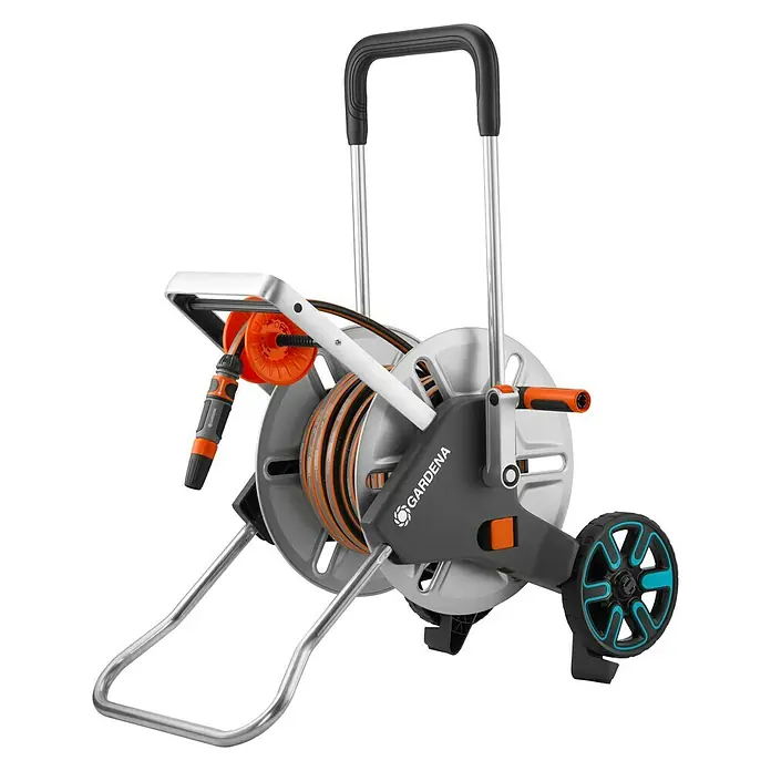 Gardena Metall-Schlauchwagen-Set Aquaroll M Easy - Kunststoff/Metall, Schlauchlänge: 25 m