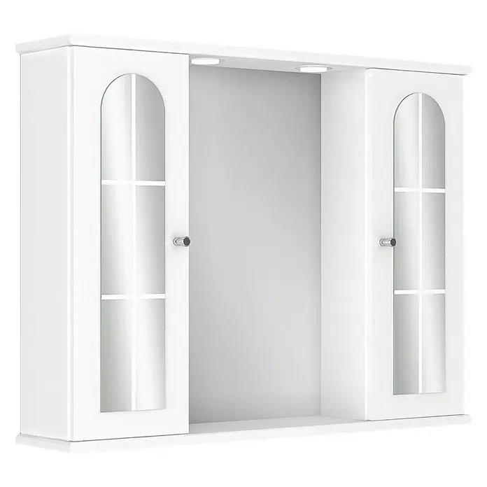 Riva LED-Spiegelschrank Magic - B x H: 82 x 63,4 cm, Mit Beleuchtung, Spanplatte, Weiß - Vorderansicht