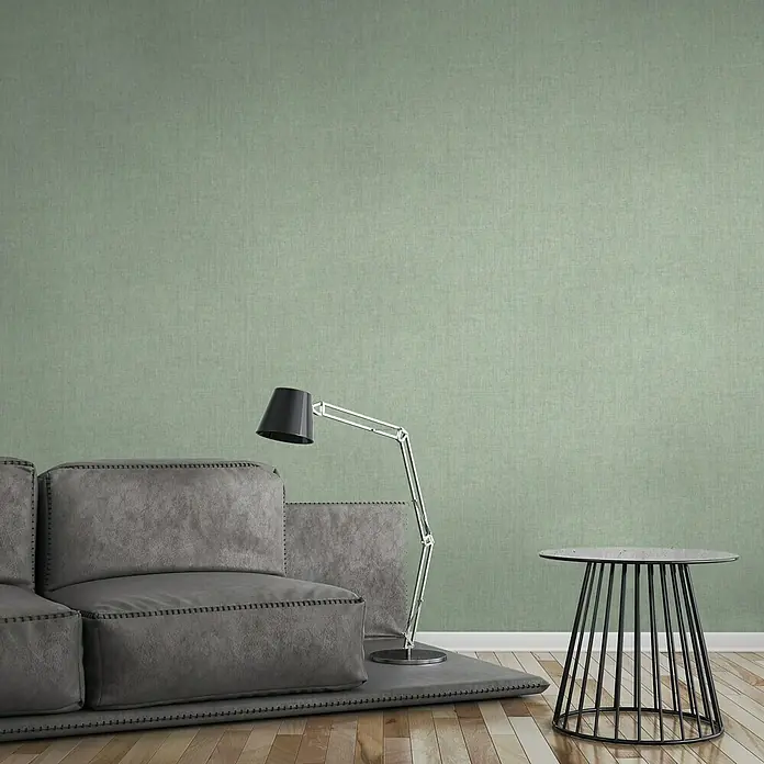 AS Creation Greenery Vliestapete Borneo - Grün, Uni, 10,05 x 0,53 m - Stimmungsaufnahme