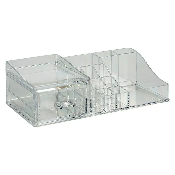 Organizador 13 huecos con cajón lateral - Transparente