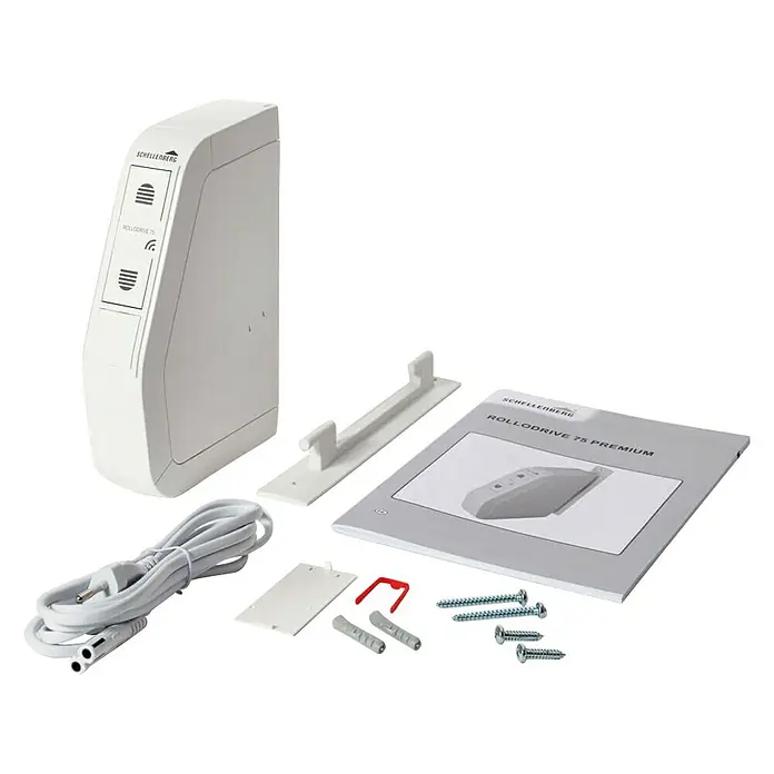Schellenberg Funk-Rollladen-Gurtwickler Rollo Drive 75 Premium - L x B x H: 155 x 37 x 199 mm, Gurtbreite: 14 mm - 15 mm, Zugkraft: 30 kg, Unterstützte Systeme: Abus Smart Friends System
