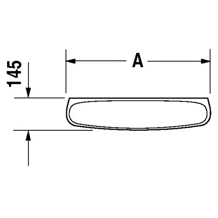 Duravit Duraplus Ablage - Breite: 49 cm, Ohne Beschichtung, Keramik, Pergamon - Skizze