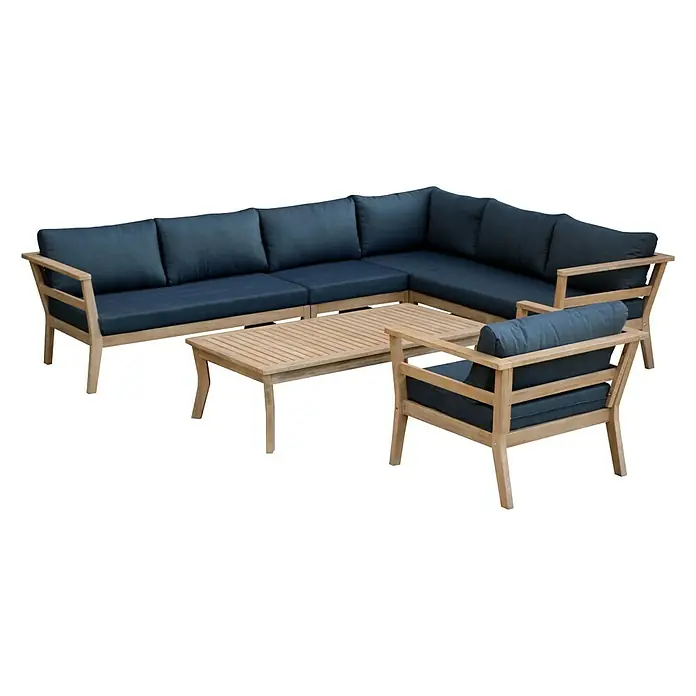 Sunfun Loungemöbel-Set Kathrin - 6 -tlg., Akazie, Naturbraun/Anthrazit