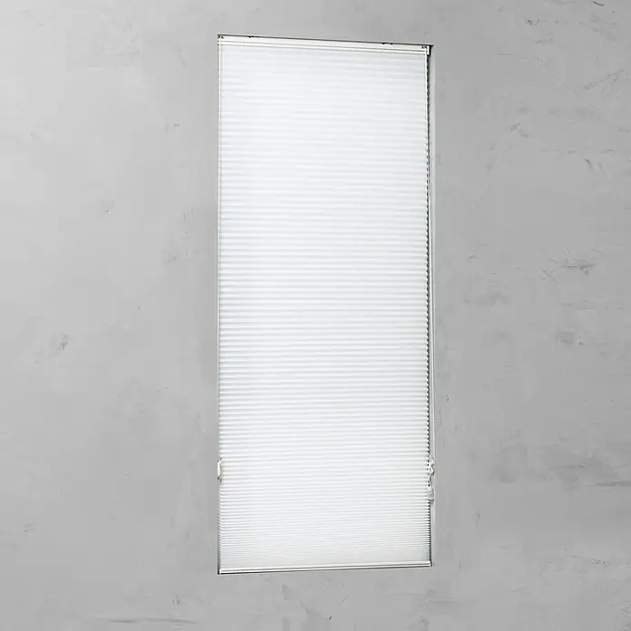 Plissee Tageslicht - B x H: 40 x 130 cm, Weiß - Vorderansicht