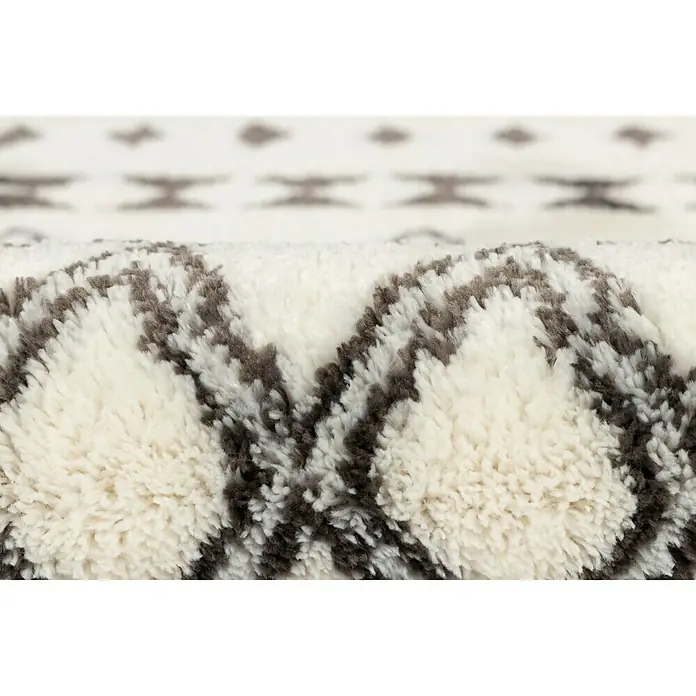 Alfombra Leya - Blanco/Negro, 180 x 133 cm, 100% poliéster