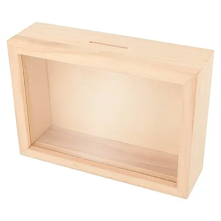 Artemio  Caja de madera cuadro con hucha