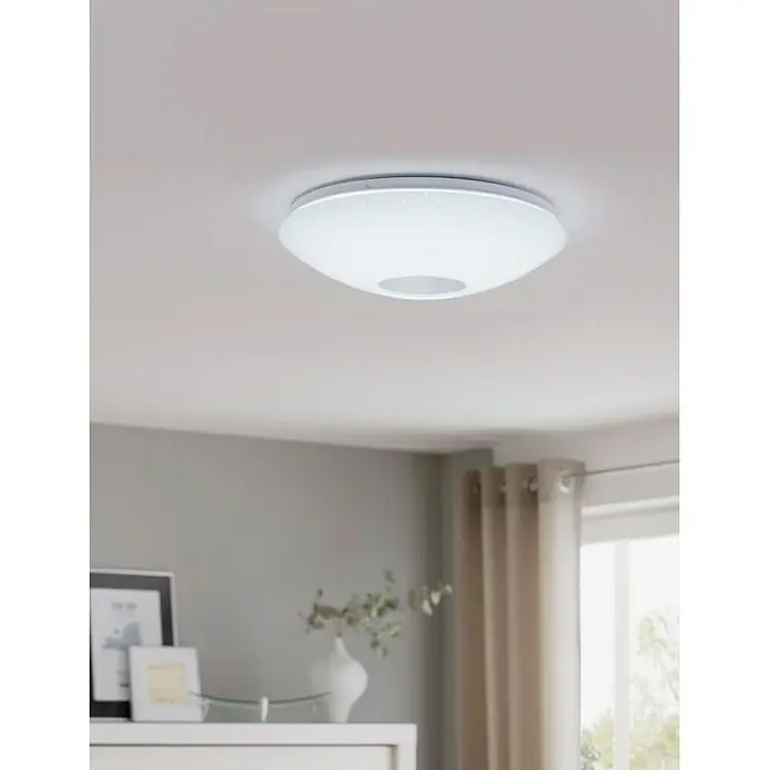 Eglo LED-Deckenleuchte rund Voltago 2 - 30 W, Ø x H: 580 mm x 12,5 cm, Weiß, Warmweiß
