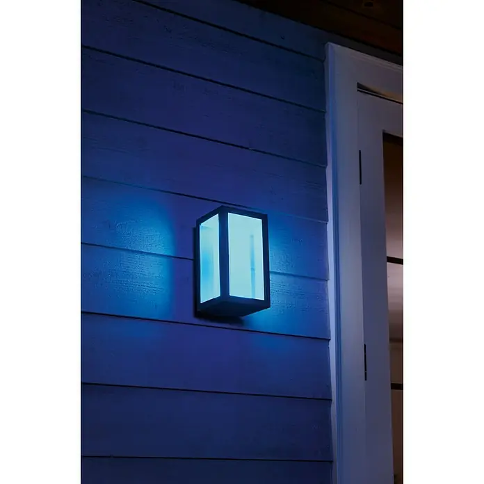 Philips Hue Aplique exterior LED Impress rectangular - 8 W, 14,1 x 12 x 24 cm, Negro, IP44